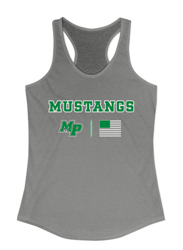 Myers Park Mustangs Script MP Team Colors Flag Women's Tank Top