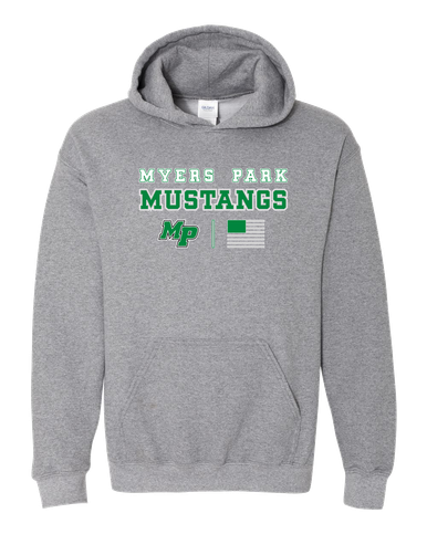 Myers Park Mustangs Script MP Spirit Flag Men's Hoodie
