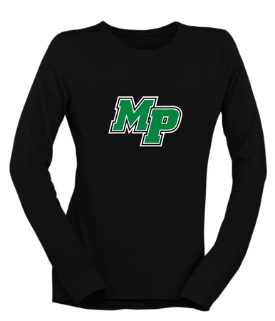 Myers Park Mustangs Script MP Mascot #1 Women's Premium LS T-Shirt