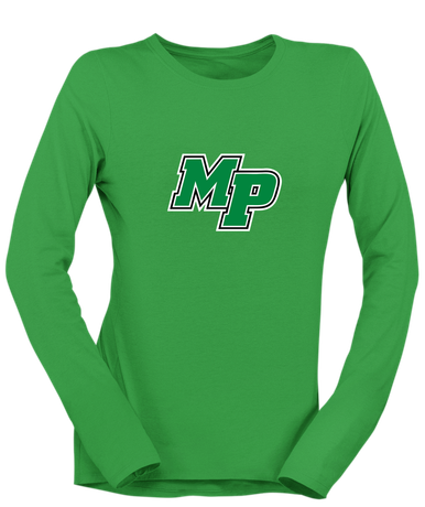 Myers Park Mustangs Script MP Mascot #1 Women's LS T-Shirt