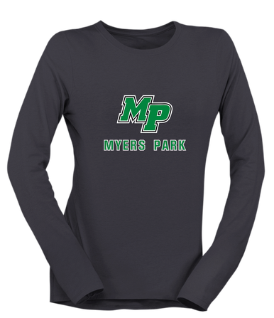 Myers Park Mustangs Script MP Mascot #2 Women's Premium LS T-Shirt