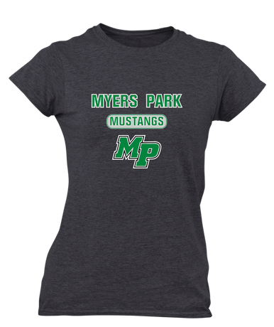 Myers Park Mustangs Script MP Mascot #3 Women's Premium SS T-Shirt