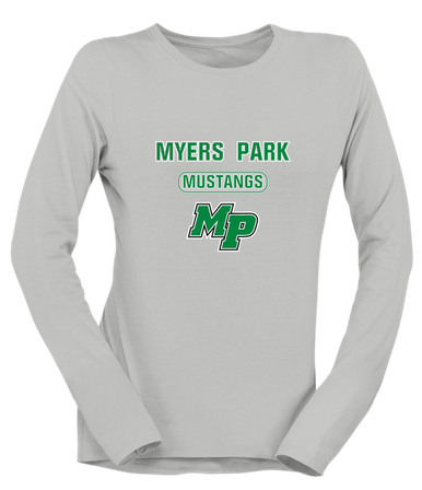 Myers Park Mustangs Script MP Mascot #3 Women's Premium LS T-Shirt