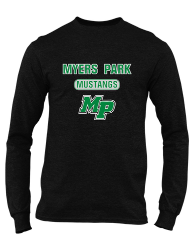 Myers Park Mustangs Script MP Mascot #3 Men's LS T-Shirt