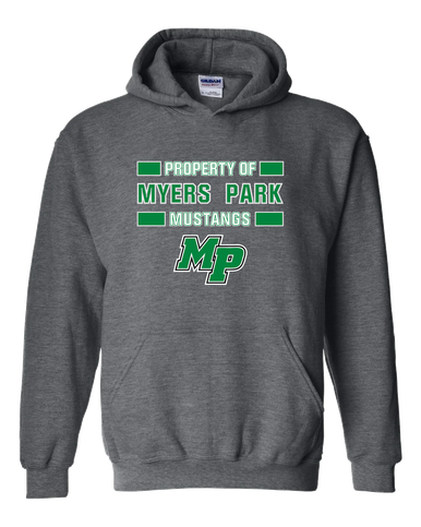 Myers Park Mustangs Script MP Property Of Men's Hoodie