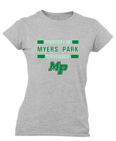 Myers Park Mustangs Script MP Property Of Women's Premium SS T-Shirt