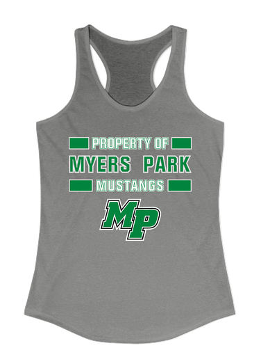 Myers Park Mustangs Script MP Property Of Women's Tank Top