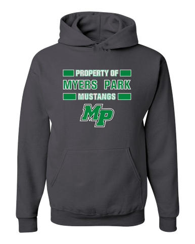 Myers Park Mustangs Script MP Property Of Men's Premium Hoodie