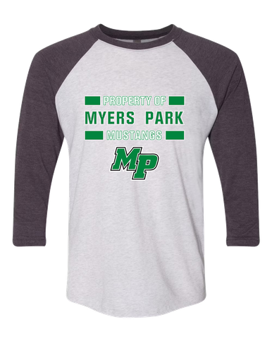 Myers Park Mustangs Script MP Property Of Men's Baseball T-Shirt