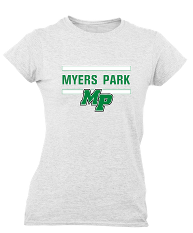 Myers Park Mustangs Script MP Mascot #4 Women's SS T-Shirt