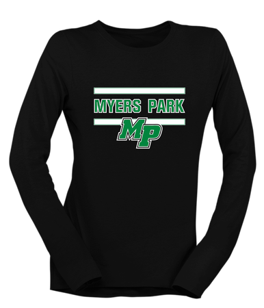 Myers Park Mustangs Script MP Mascot #4 Women's Premium LS T-Shirt