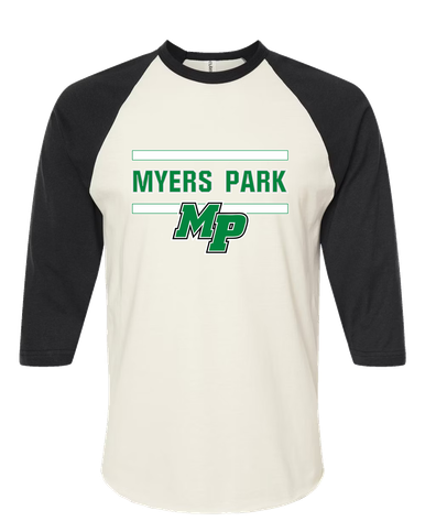Myers Park Mustangs Script MP Mascot #4 Women's Baseball T-Shirt