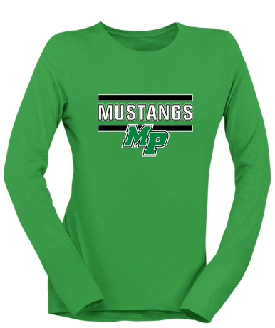 Myers Park Mustangs Script MP Mascot #5 Women's LS T-Shirt