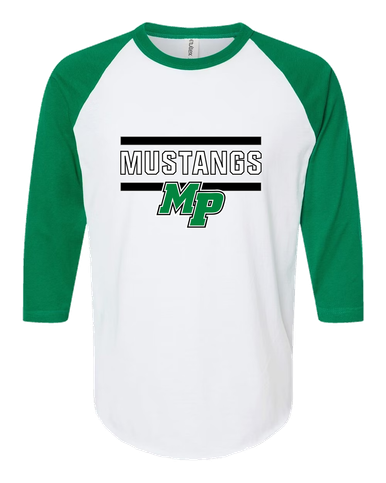 Myers Park Mustangs Script MP Mascot #5 Women's Baseball T-Shirt