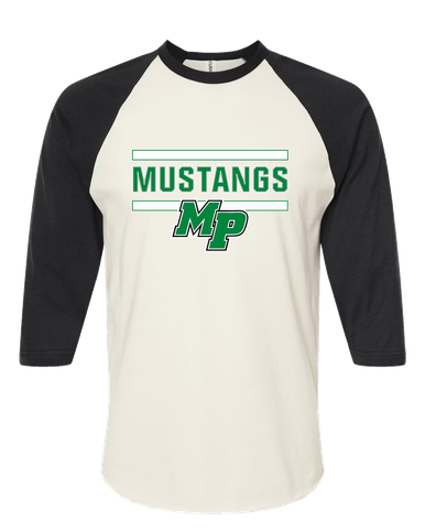 Myers Park Mustangs Script MP Mascot #5 Men's Baseball T-Shirt