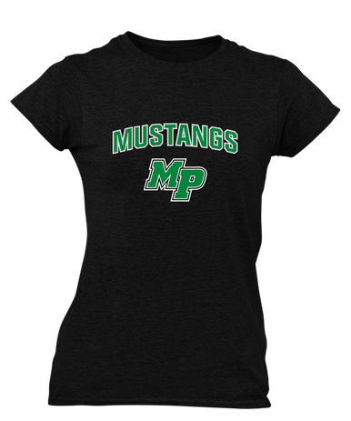 Myers Park Mustangs Script MP Mascot #6 Women's Premium SS T-Shirt