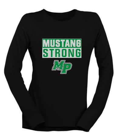 Myers Park Mustangs Script MP Strong #1 Women's LS T-Shirt