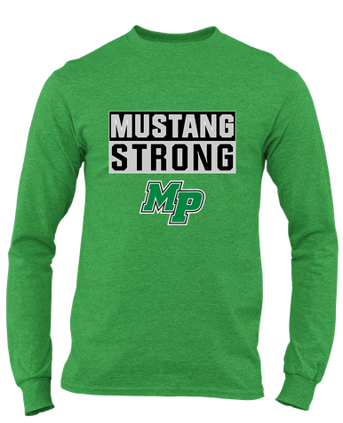 Myers Park Mustangs Script MP Strong #1 Men's LS T-Shirt