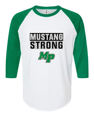 Myers Park Mustangs Script MP Strong #1 Men's Baseball T-Shirt