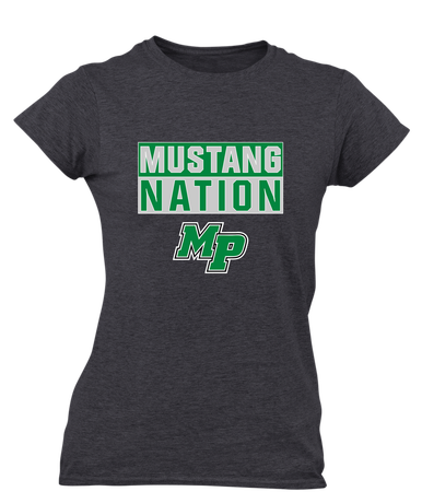 Myers Park Mustangs Script MP Nation #1 Women's SS T-Shirt