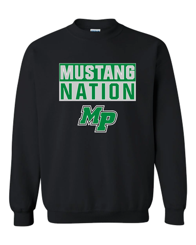 Myers Park Mustangs Script MP Nation #1 Men's Sweatshirt