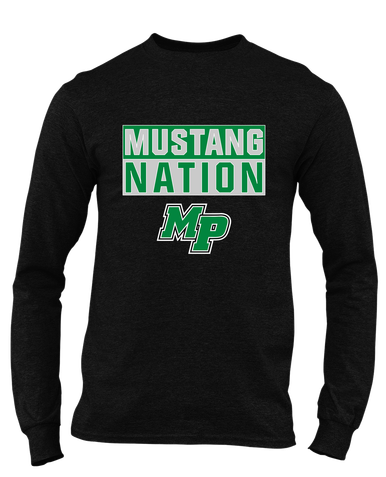 Myers Park Mustangs Script MP Nation #1 Men's LS T-Shirt