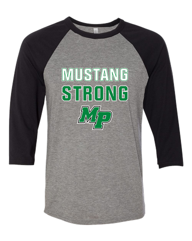 Myers Park Mustangs Script MP Strong #2 Women's Baseball T-Shirt