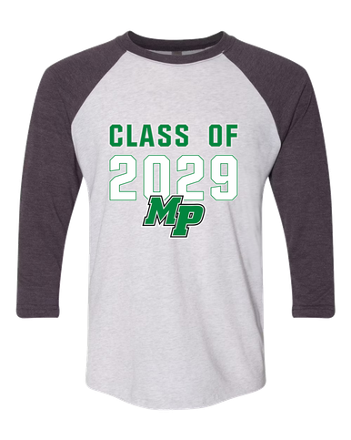 Myers Park Mustangs Script MP Class of 2029 Men's Baseball T-Shirt