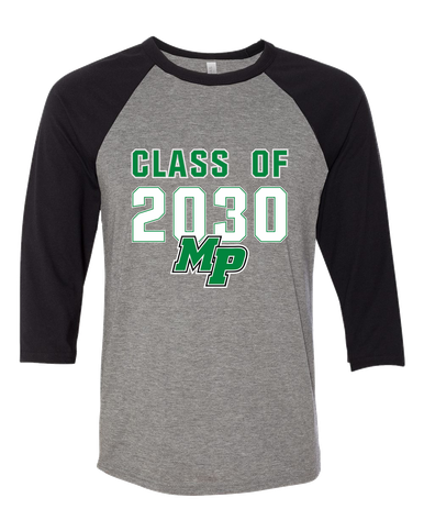 Myers Park Mustangs Script MP Class of 2030 Men's Baseball T-Shirt