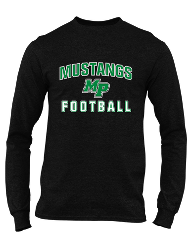 Myers Park Mustangs Script MP Football #1 Men's Premium LS T-Shirt