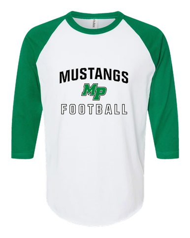 Myers Park Mustangs Script MP Football #1 Men's Baseball T-Shirt