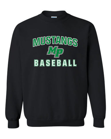 Myers Park Mustangs Script MP Baseball #1 Men's Sweatshirt