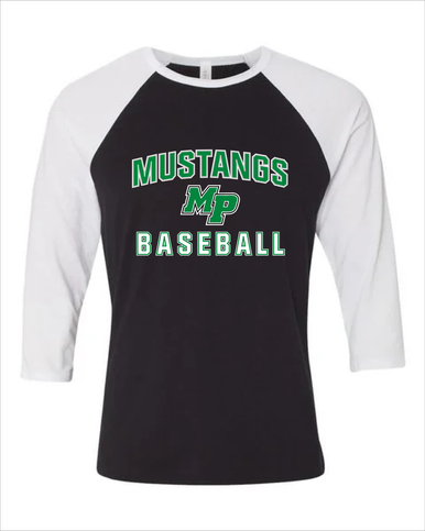 Myers Park Mustangs Script MP Baseball #1 Men's Baseball T-Shirt