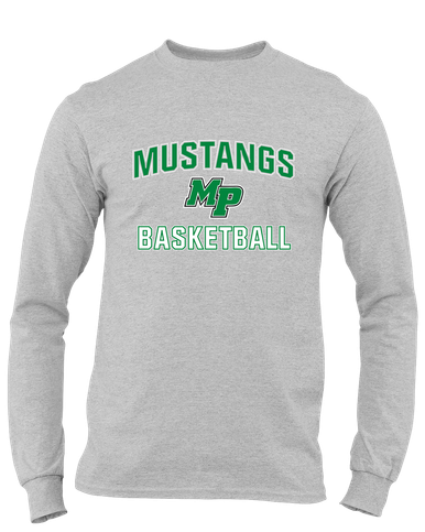 Myers Park Mustangs Script MP Basketball #1 Men's LS T-Shirt