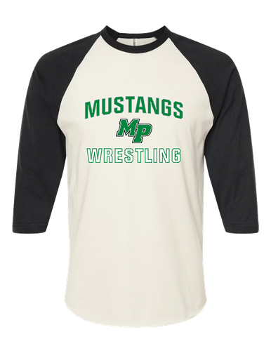 Myers Park Mustangs Script MP Wrestling Men's Baseball T-Shirt