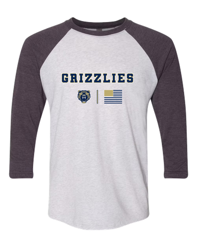 Los Osos Grizzlies Team Colors Flag Men's Baseball T-Shirt