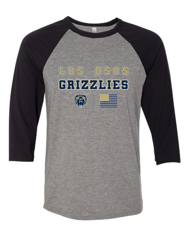 Los Osos Grizzlies Spirit Flag Men's Baseball T-Shirt