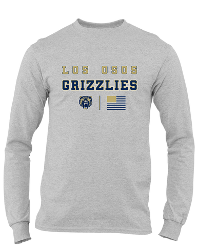 Los Osos Grizzlies Spirit Flag Men's LS T-Shirt