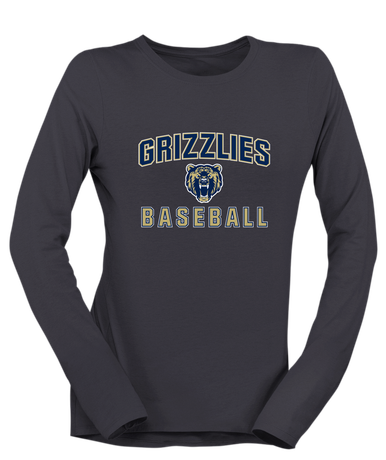 Los Osos Grizzlies Baseball #1 Women's LS T-Shirt