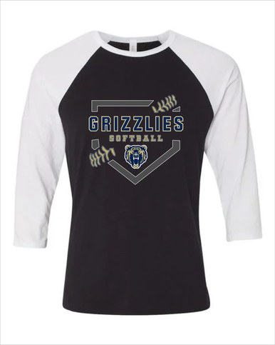 Los Osos Grizzlies Softball #2 Women's Baseball T-Shirt