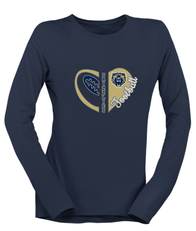 Los Osos Grizzlies Heart Football Women's LS T-Shirt