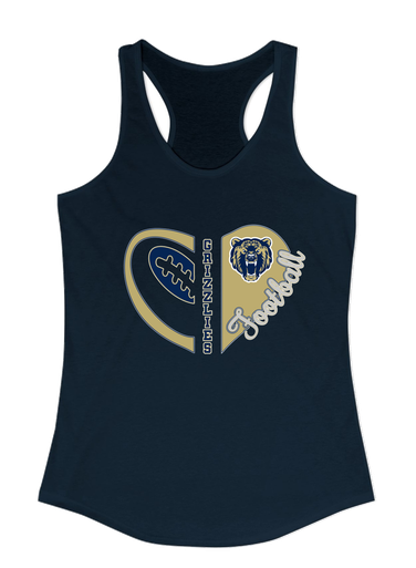 Los Osos Grizzlies Heart Football Women's Tank Top