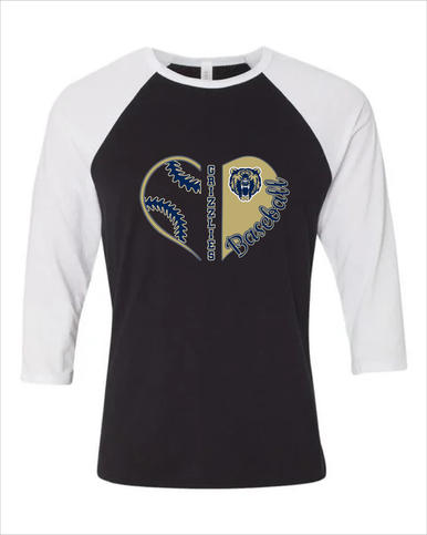 Los Osos Grizzlies Heart Baseball Women's Baseball T-Shirt