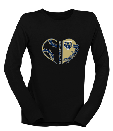 Los Osos Grizzlies Heart Baseball Women's LS T-Shirt