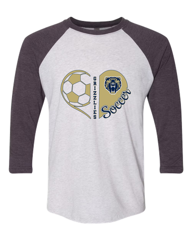 Los Osos Grizzlies Heart Soccer Women's Baseball T-Shirt