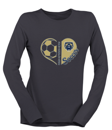 Los Osos Grizzlies Heart Soccer Women's Premium LS T-Shirt