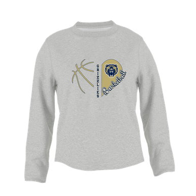 Los Osos Grizzlies Heart Basketball Women's Sweatshirt