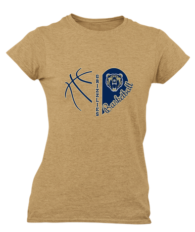 Los Osos Grizzlies Heart Basketball Women's SS T-Shirt