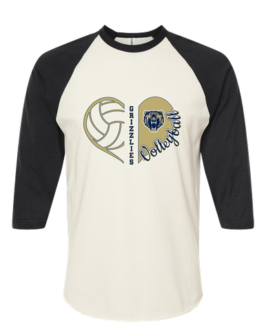 Los Osos Grizzlies Heart Volleyball Women's Baseball T-Shirt
