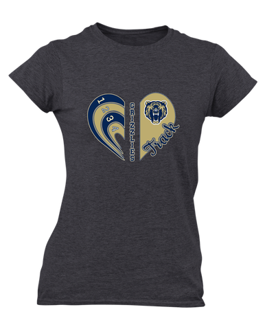 Los Osos Grizzlies Heart Track Women's SS T-Shirt